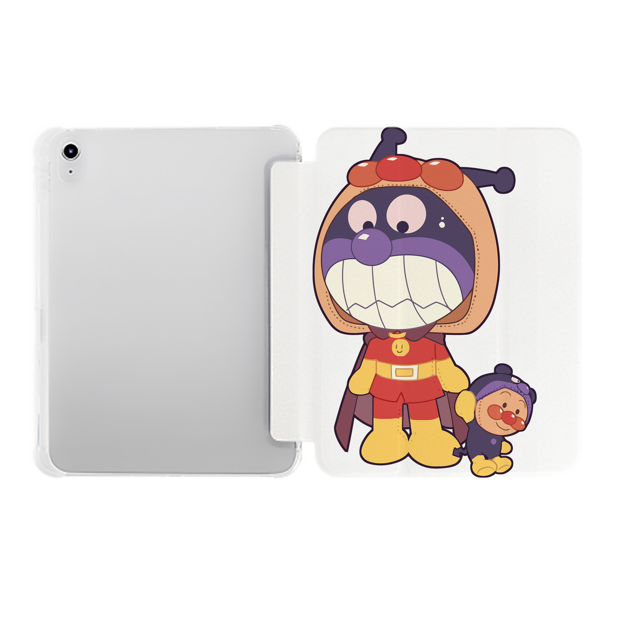 （画像用） アンパンマン Anpanman IPad ケース ペン収納付き 三つ折りスタンド PUレザー×シリコン 対応機種9.5/10.5/10.9インチ